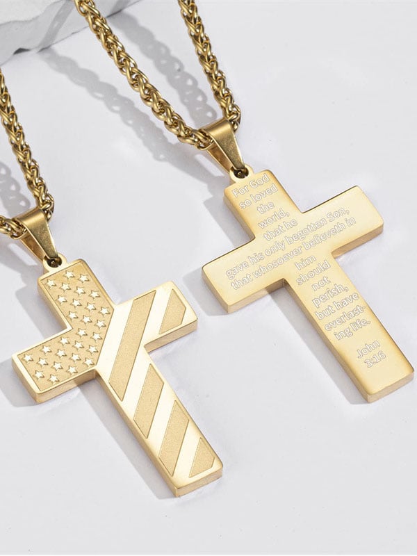 Cross Flag Alloy Necklace