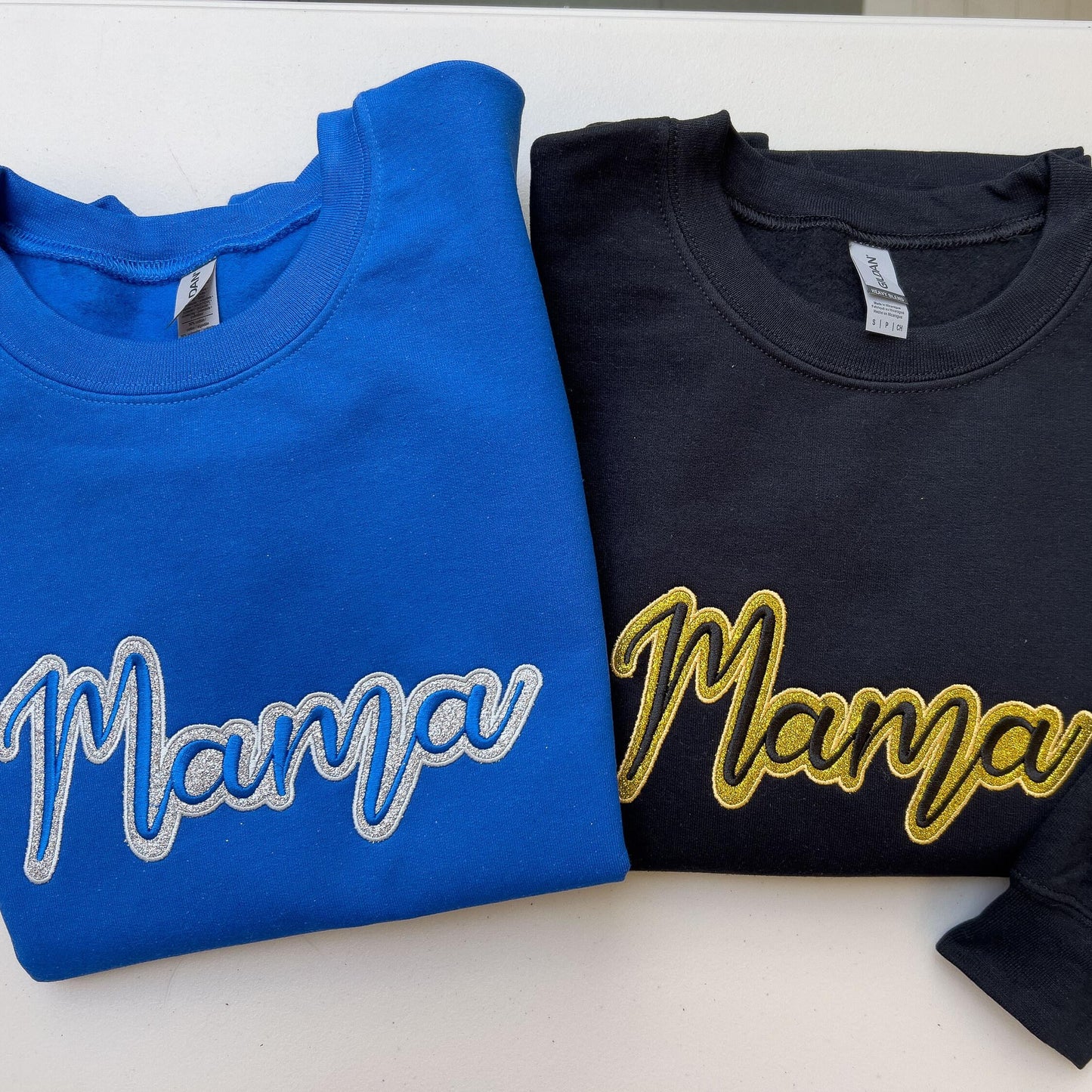 Mama Glitter Embroidered Sweatshirt - Comfortable & Stylish Mom Gift in Multiple Colors