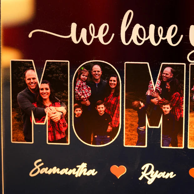 Custom LED Light Frame With Family Photos & Names- Mother's Day Gift