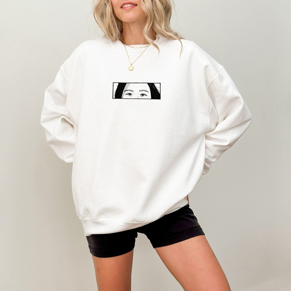 Custom Art Eyes Embroidered Sweatshirt
