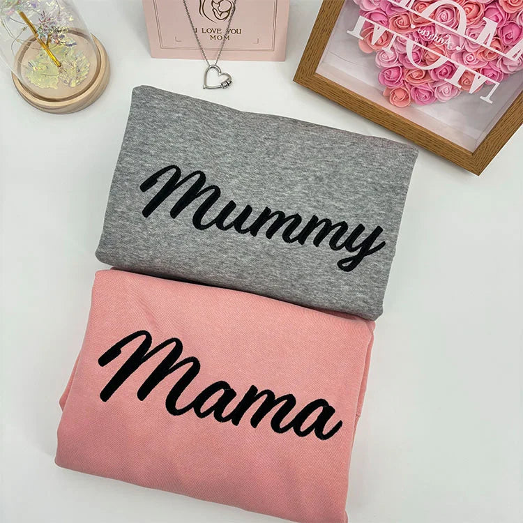 Custom Embroidered Mama Sweatshirt with Names
