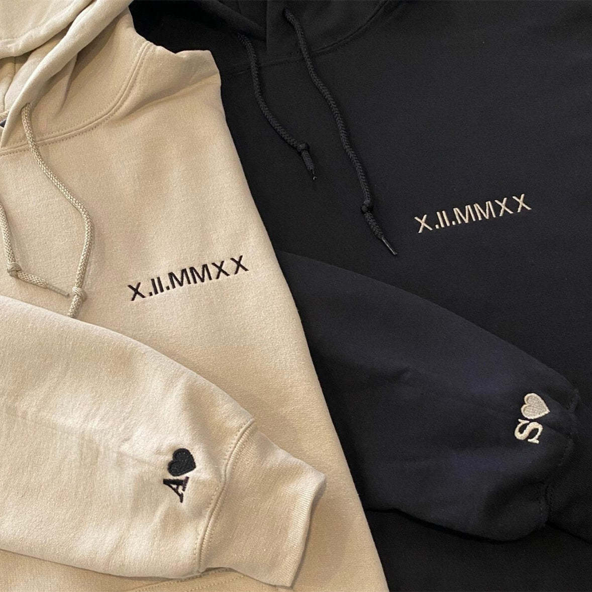 👩❤️👨Custom Roman Numeral Date Couple's Sweatshirt
