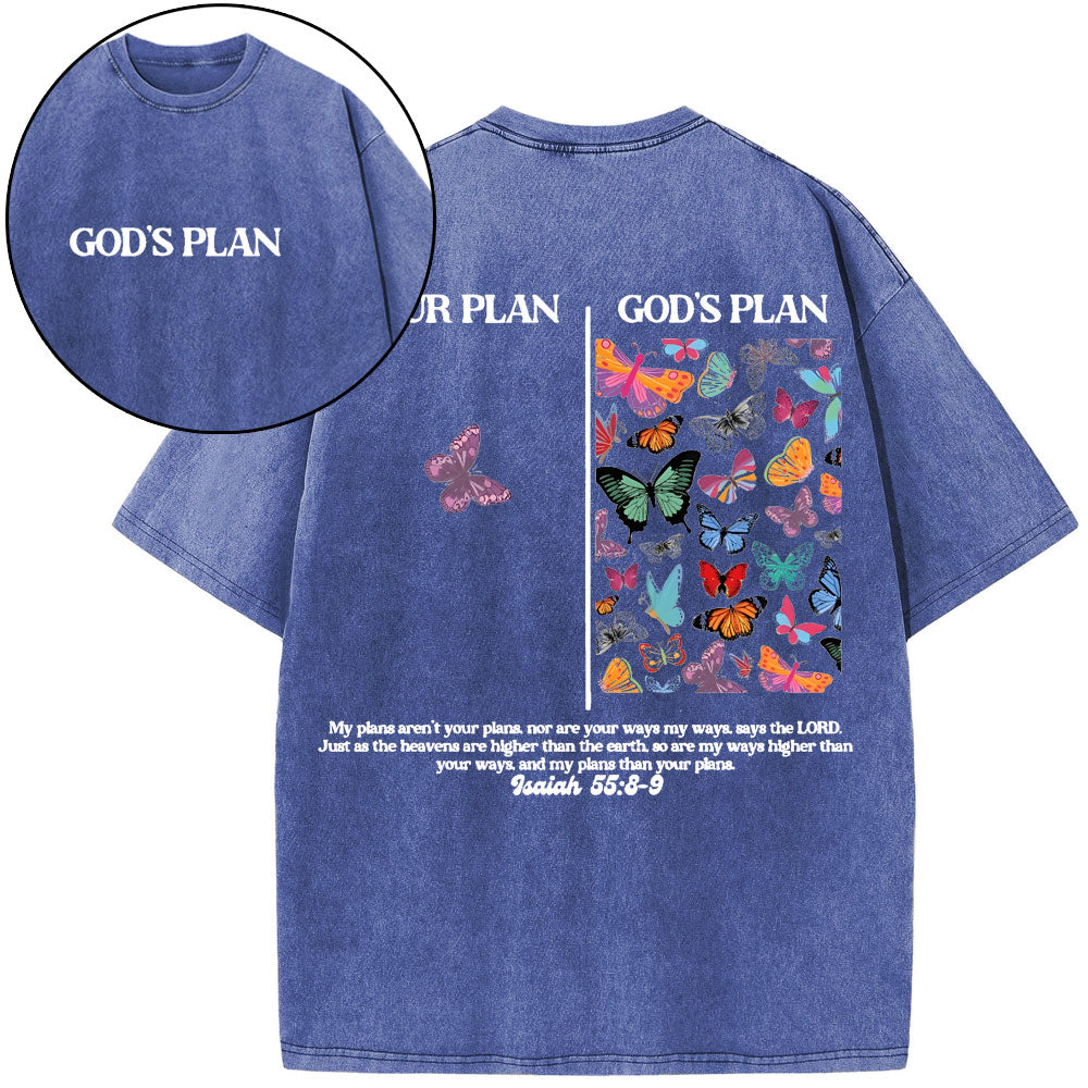 Your Plan And God's Plan Christian Washed T-Shirt