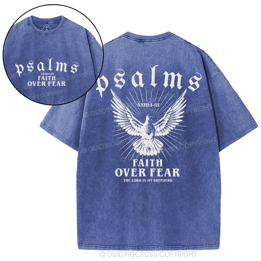 Faith Over Fear Christian Washed T-Shirt