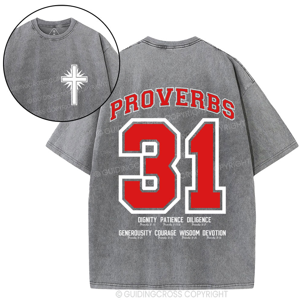 7 Virtues of the Proverbs 31 Woman Christian Washed T-Shirt