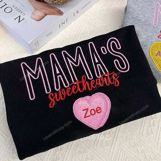 Glitter Mama’s Sweethearts Embroidered Sweatshirt