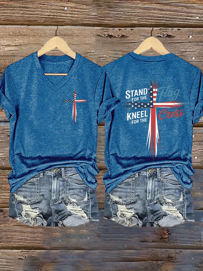 Women's Faith Print V-Neck T-Shirt