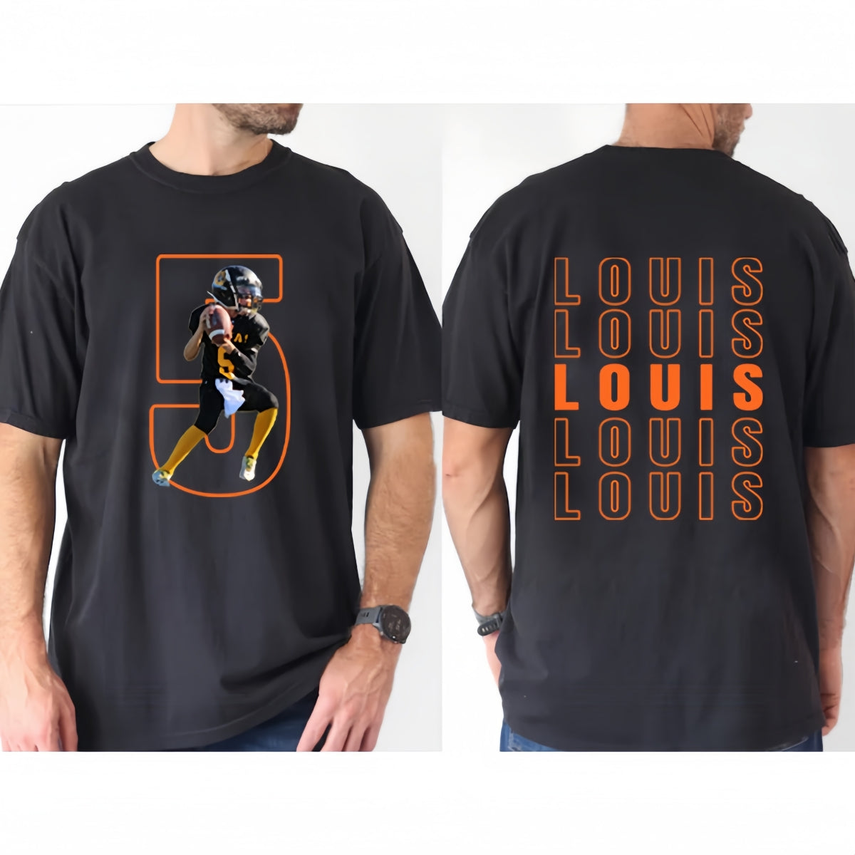 Matching Game Day Tees for Dad & Kids – Custom Football Photo Shirts for Team Spirit!