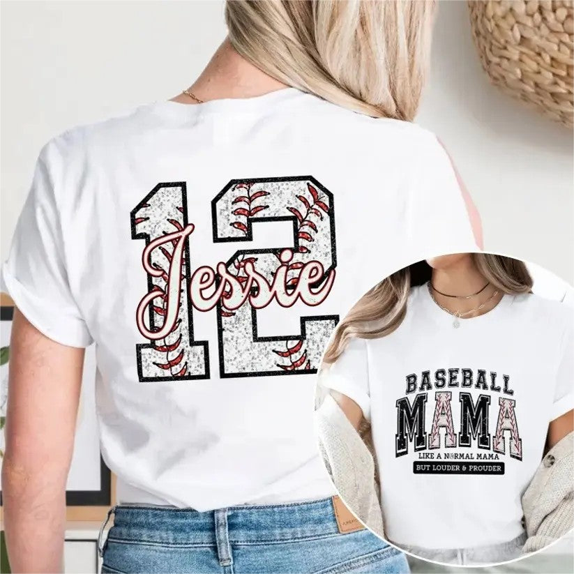 Custom Big MAMA With Baseball Number Sweatshirt