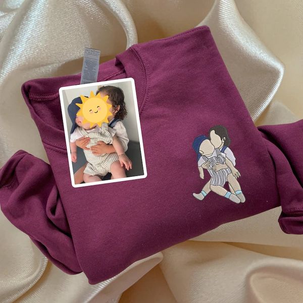 Personalized Photo Portrait Sweatshirt for Dad, Papa, and Your Beloved Ones