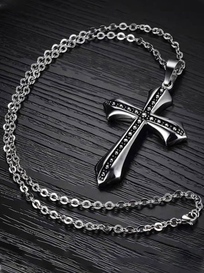 Men's Gothic Cross Faith Necklace