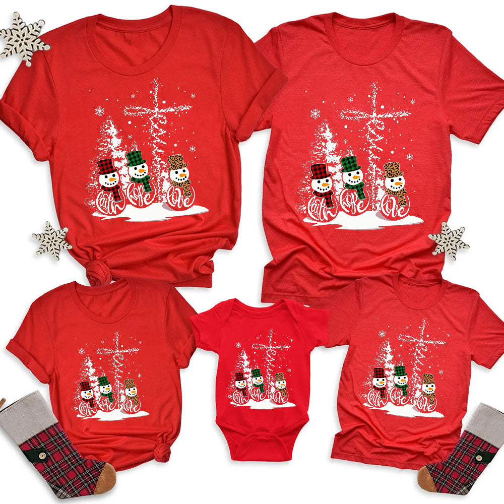 Faith Hope Love Christmas Family Matching Shirts