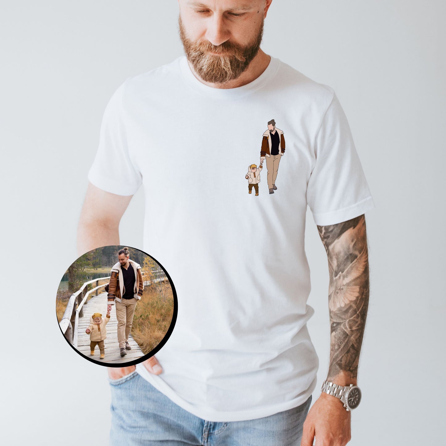Personalized Photo Portrait Sweatshirt for Dad, Papa, and Your Beloved Ones