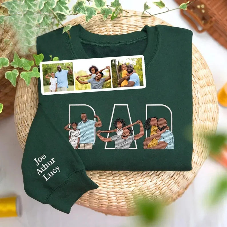 Custom Family Embroidered Sweatshirt – A Unique and Heartwarming Gift for Dad or Mom