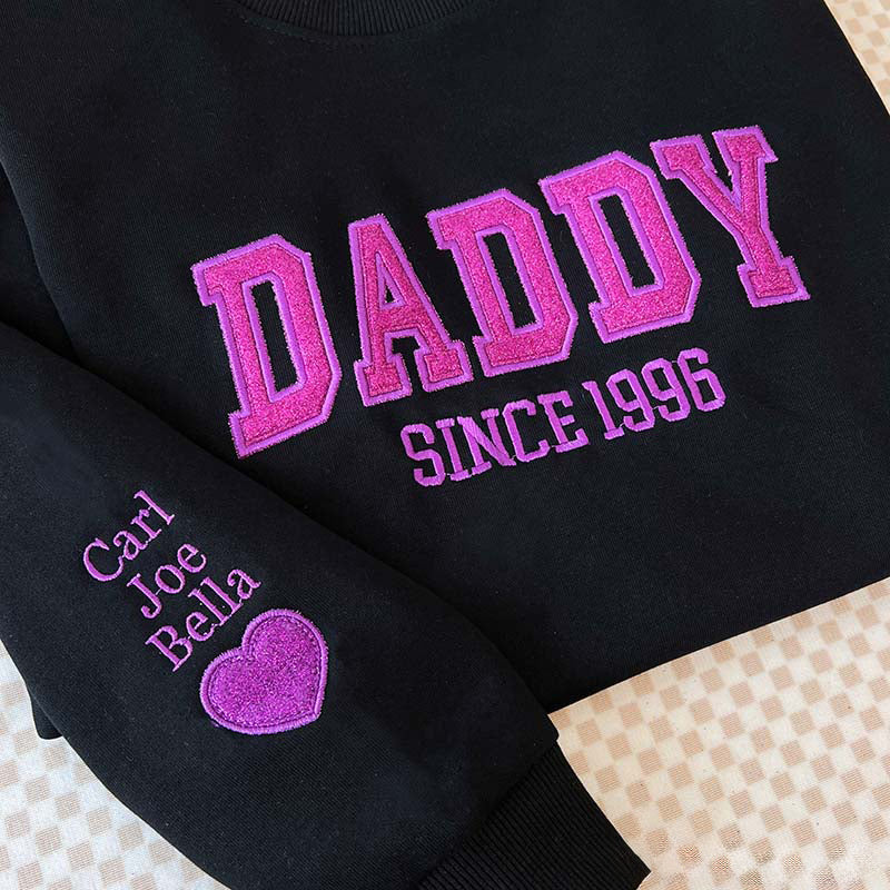 Custom Applique Glitter Embroidery Mom Sweatshirt - Mother's Day Gift