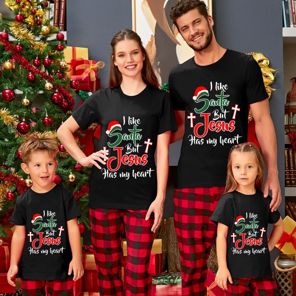 I Like Santa but Jesus Has My Heart Christmas Family Matching Shirts