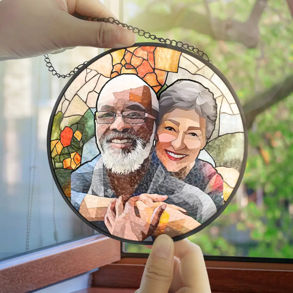 Personalized Grandpa/Dad Portrait Suncatcher Window Hanging