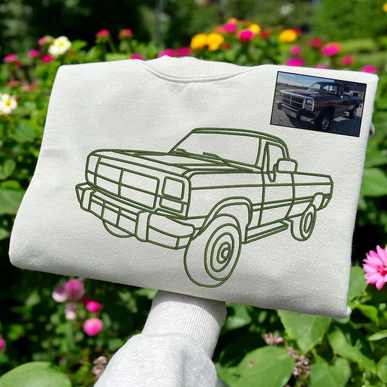 Loversdovey Custom Car Portrait Embroidered Hoodie