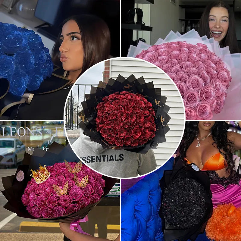 💕Glitter Rose Bouquet💕 - Best Gift to Couples (Never Wither)