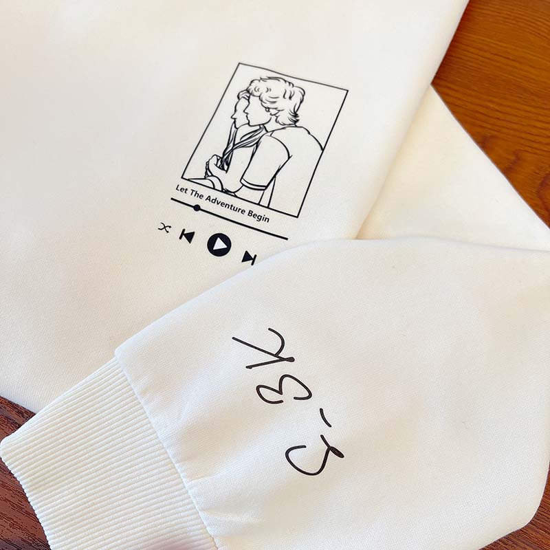 Custom Photo Love Song For Couple Embroidered Crewneck/Hoodie/T-shirt