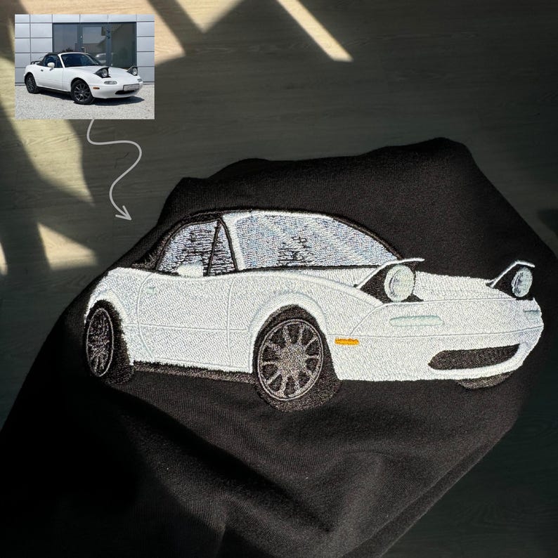 Custom Car Embroidered Sweatshirt – Personalize with Your Multiple Favorite Rides🚗