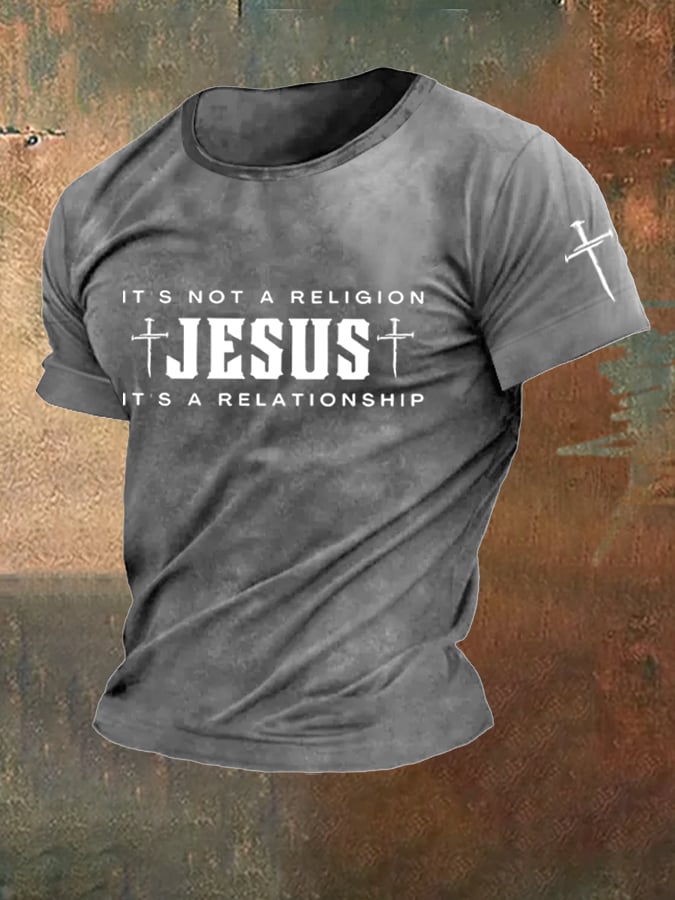 Men's Jesus It's Not A Religion It's A Relationship Print T-Shirt