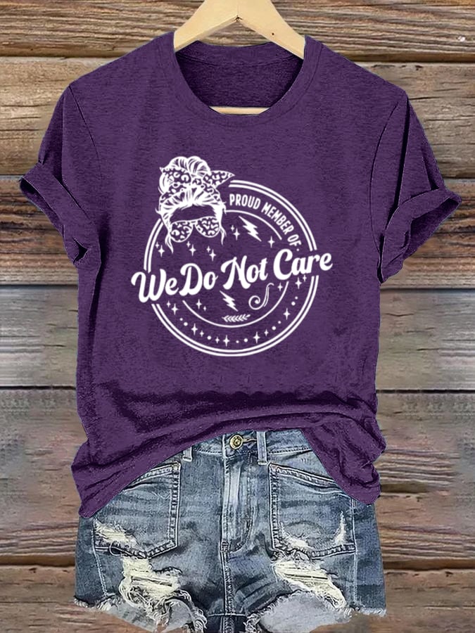 Retro Funny Proud Member Of WDNC Club We Do Not Care Menopause Perimenopause Print T-Shirt