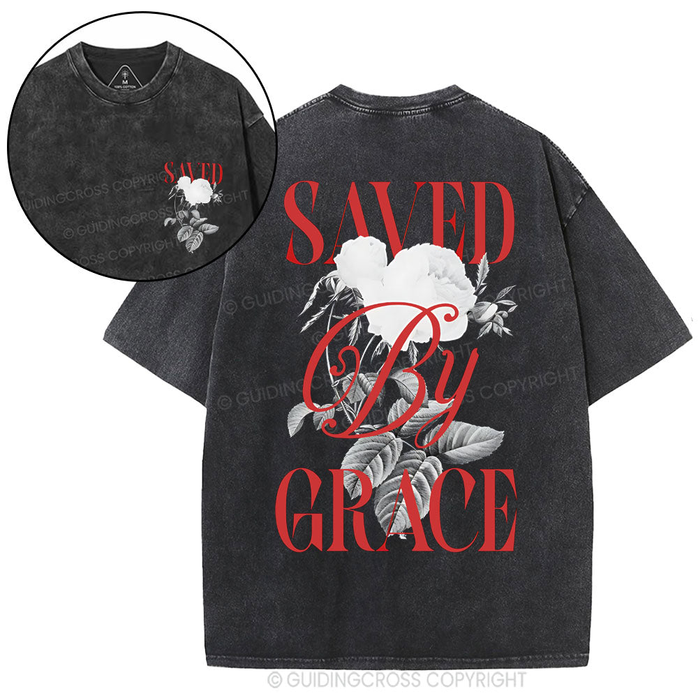 Saved By Grace Christian Washed T-Shirt