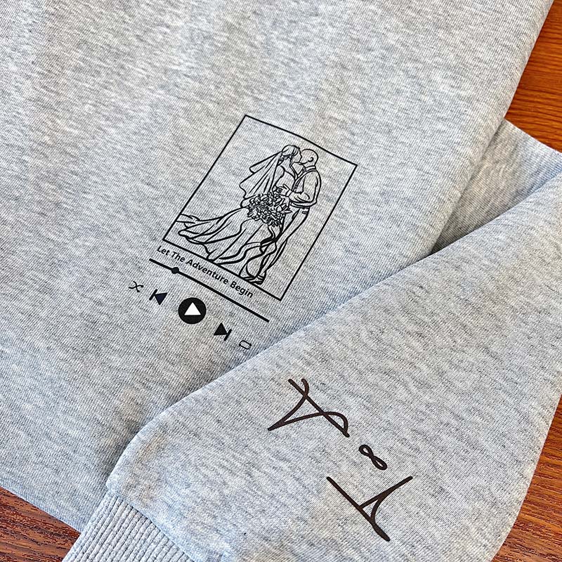 Custom Photo Love Song For Couple Embroidered Crewneck/Hoodie/T-shirt