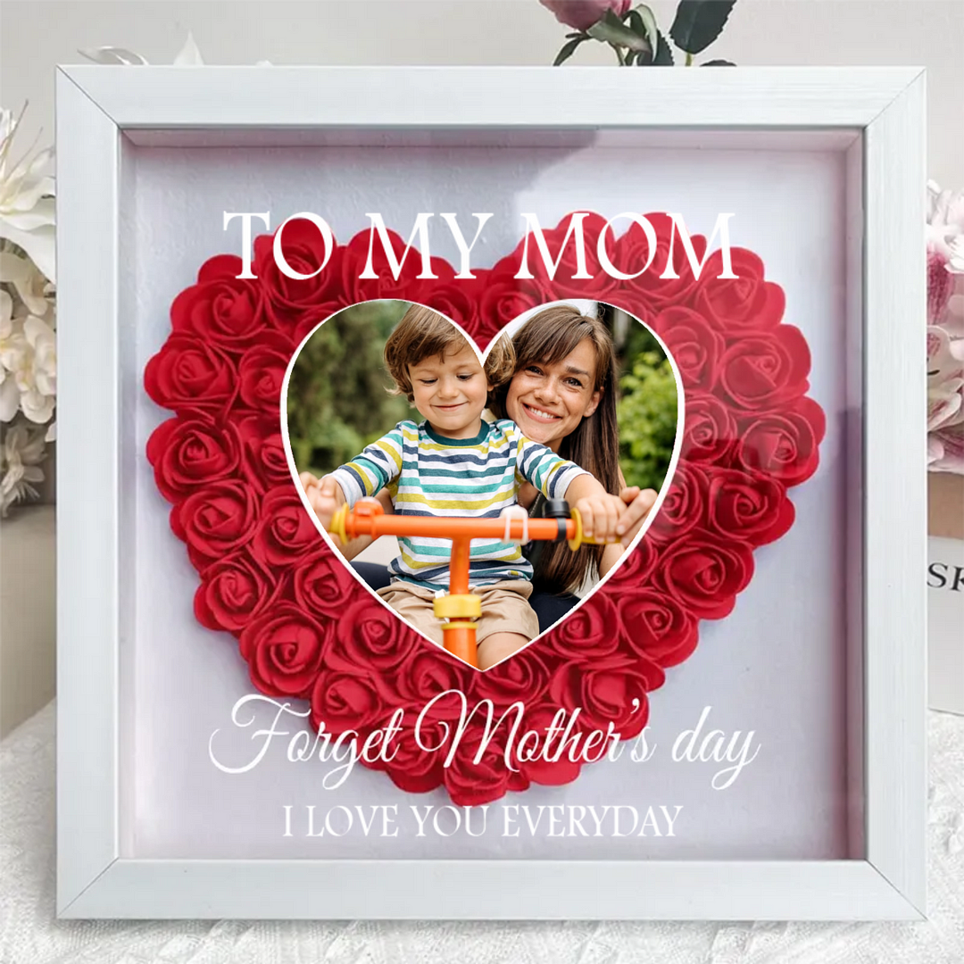 Mom Gift I Love You Every Day/Personalized Custom Dear Mom I Love You Forever Flower Shadow Box Gift For Mom