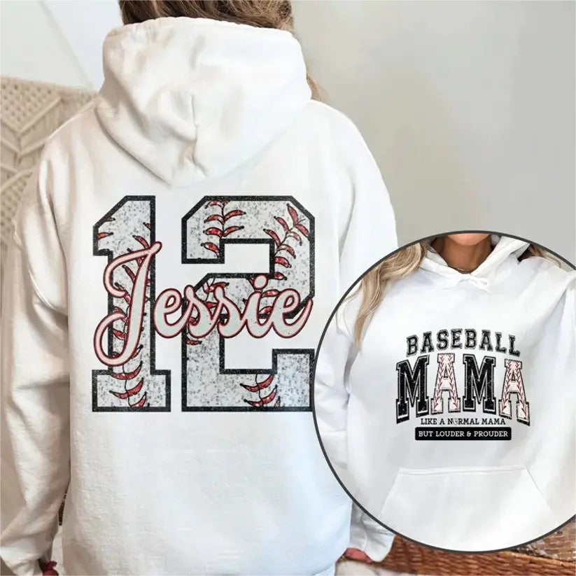 Custom Big MAMA With Baseball Number Sweatshirt