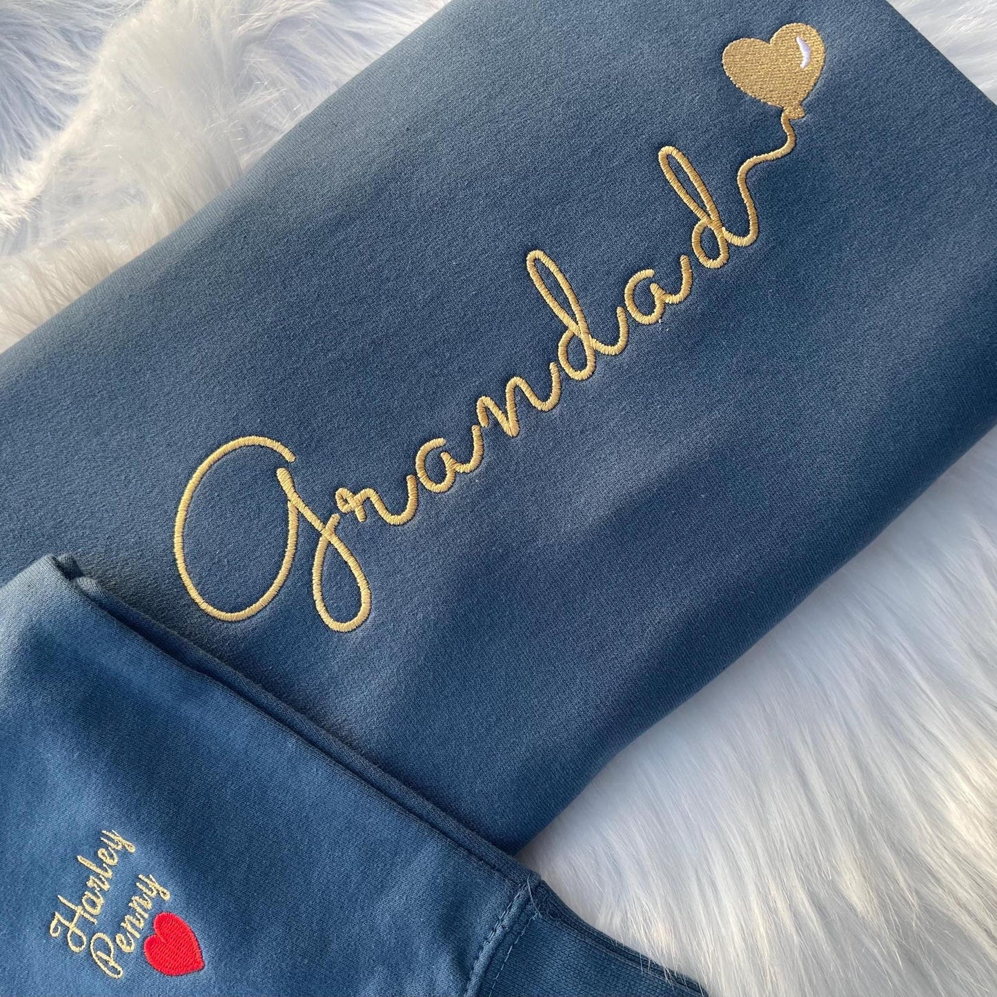Custom Embroidered Mama Sweatshirt with Kids Name on Sleeve