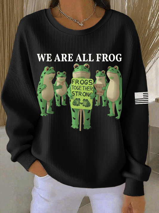 🔥Buy 3 Get 15% Off🔥Women's FDT Print Knit Crew Neck Long Sleeve Top