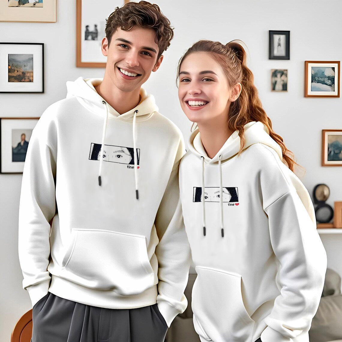 Custom Art Eyes Embroidered Sweatshirt