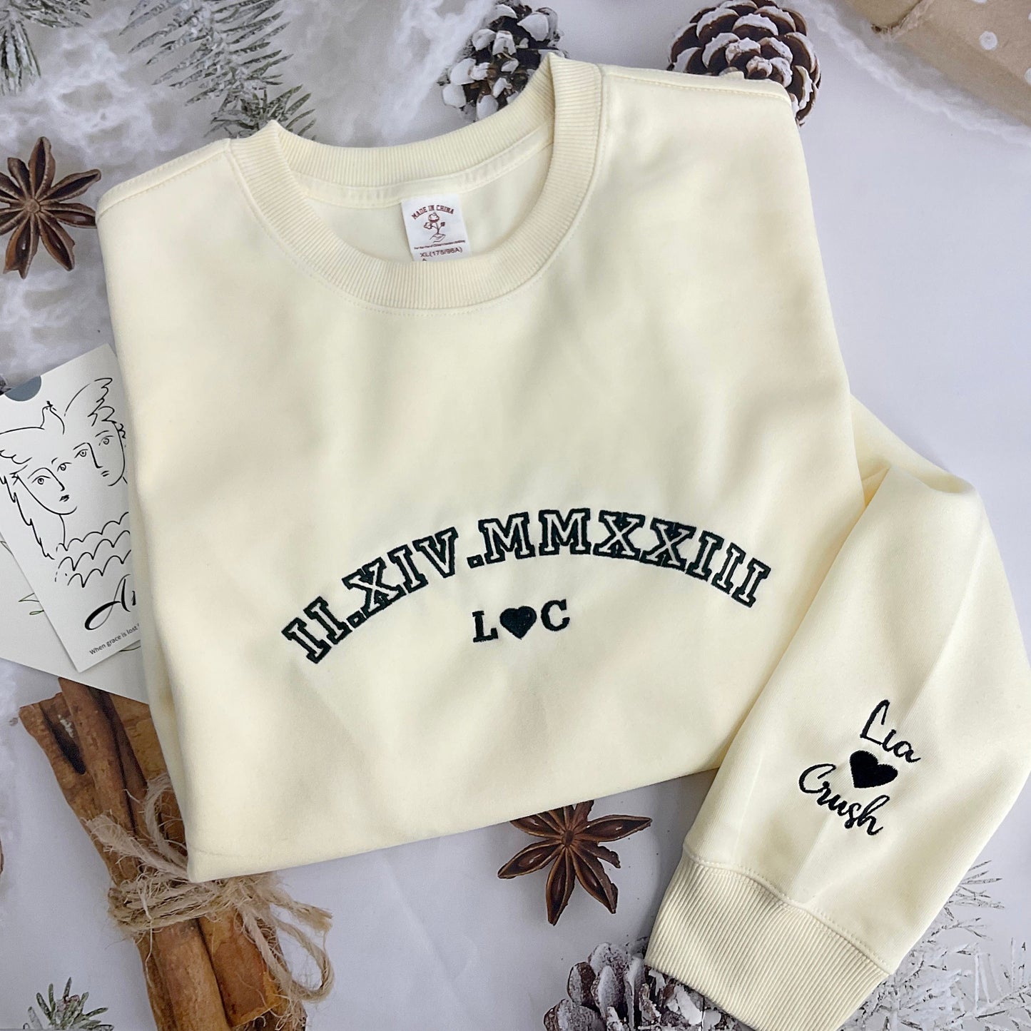 Custom Roman Numeral Embroidered Anniversary Hoodie Sweatshirt, Anniversary Gift
