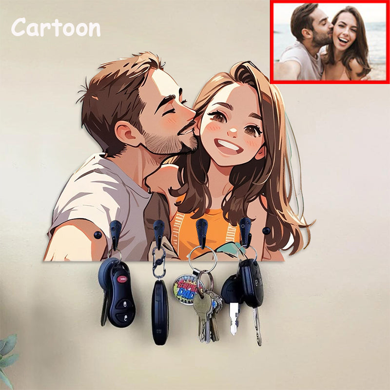 Personalised Portrait Couple/Family Key Holder