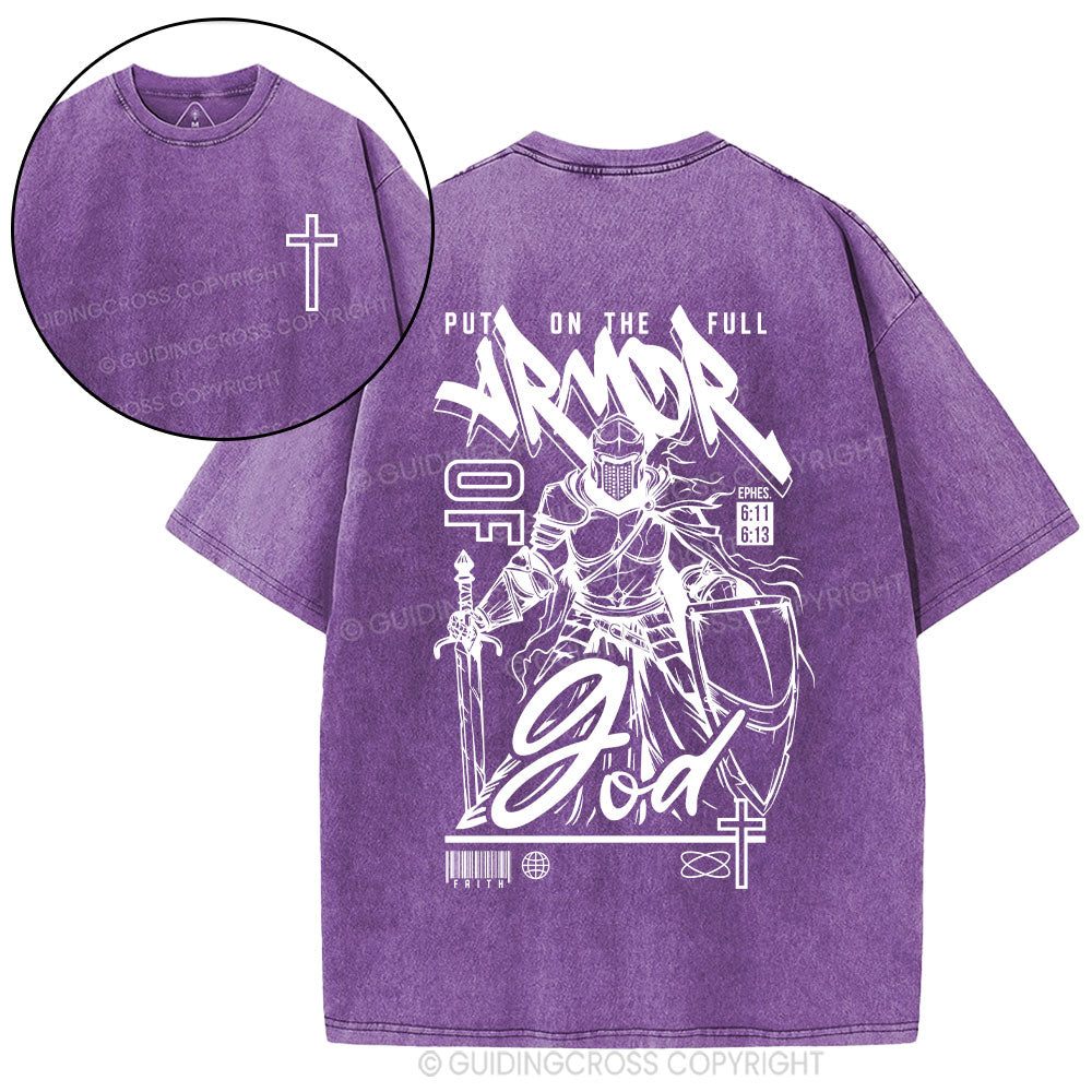 Armor Of God Christian Washed T-Shirt