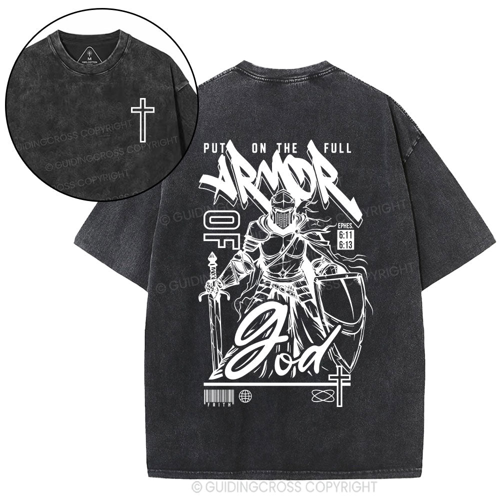 Armor Of God Christian Washed T-Shirt