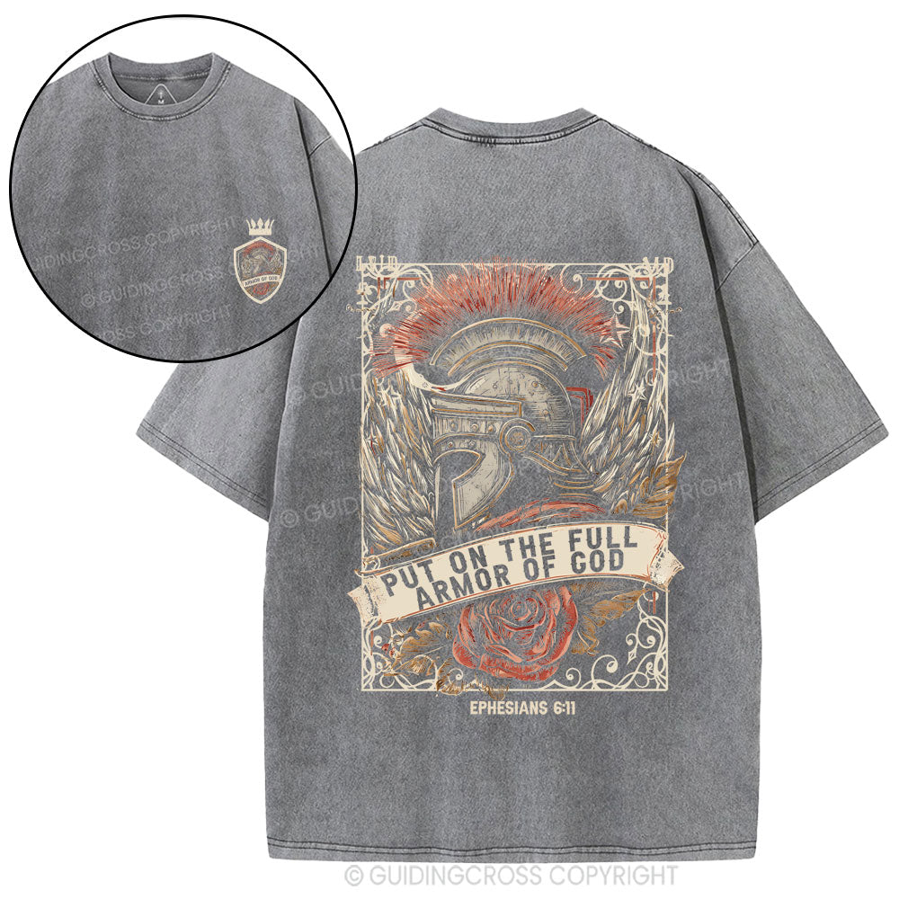 Armor Of God Christian Washed T-Shirt