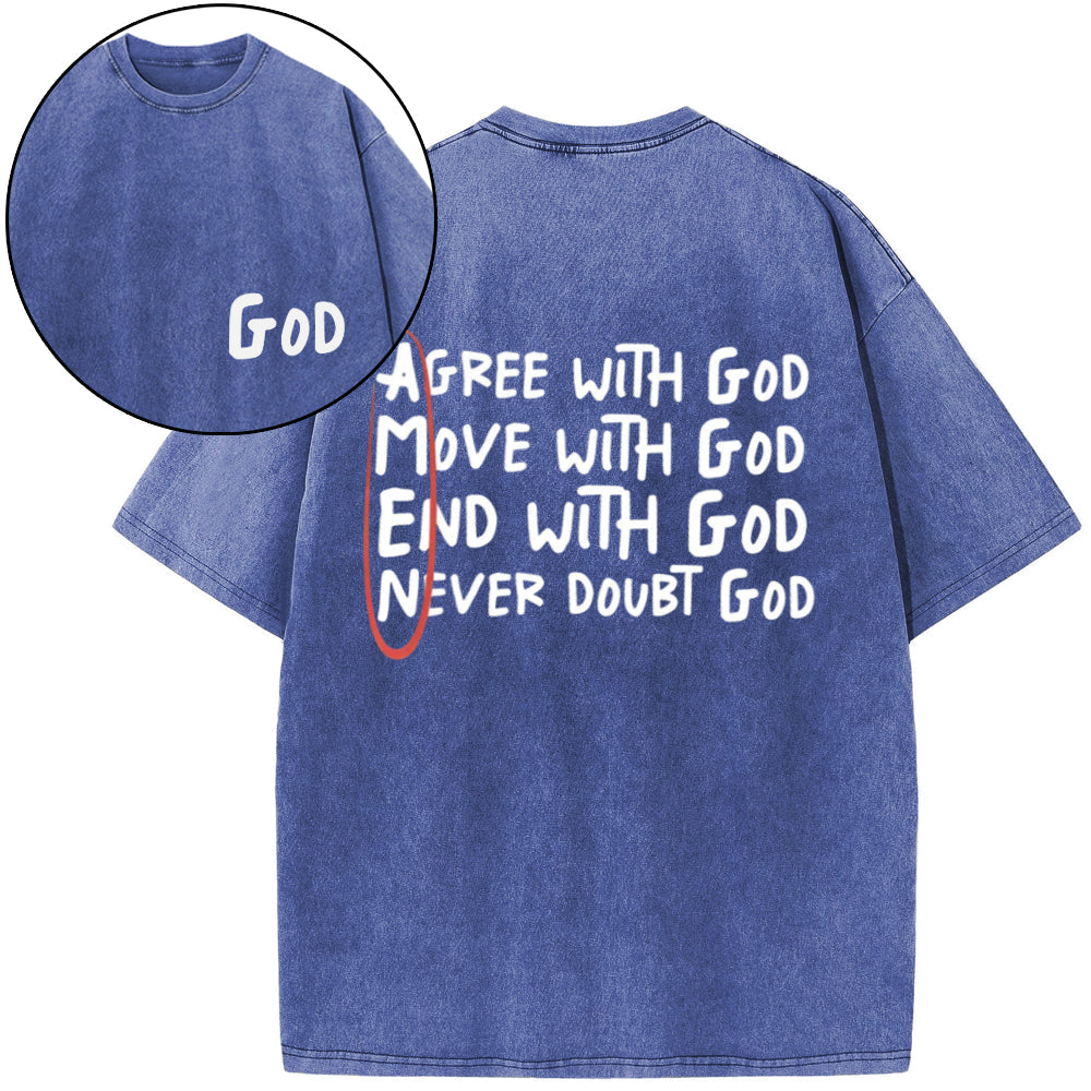 Amen Agree With God Christian Washed T-Shirt