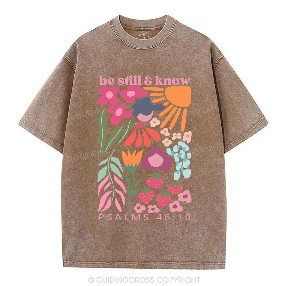 Be Still And Know Christian Washed T-Shirt