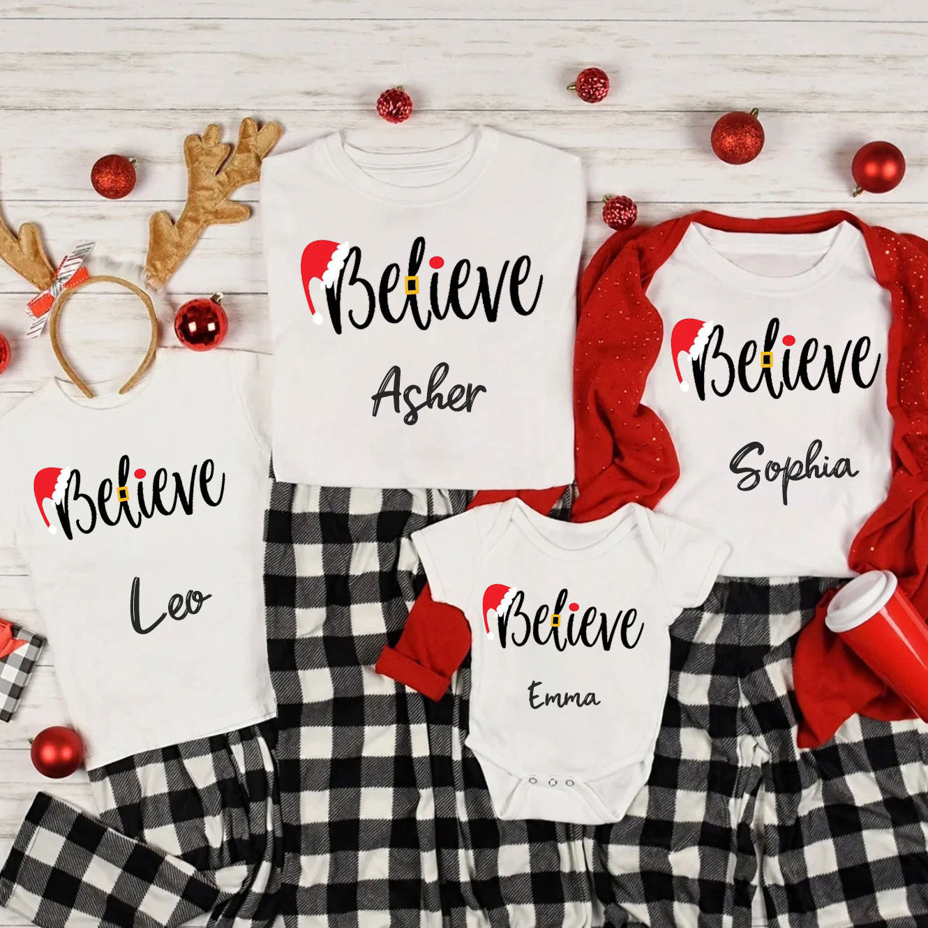 Believe Christmas Family Matching Shirts