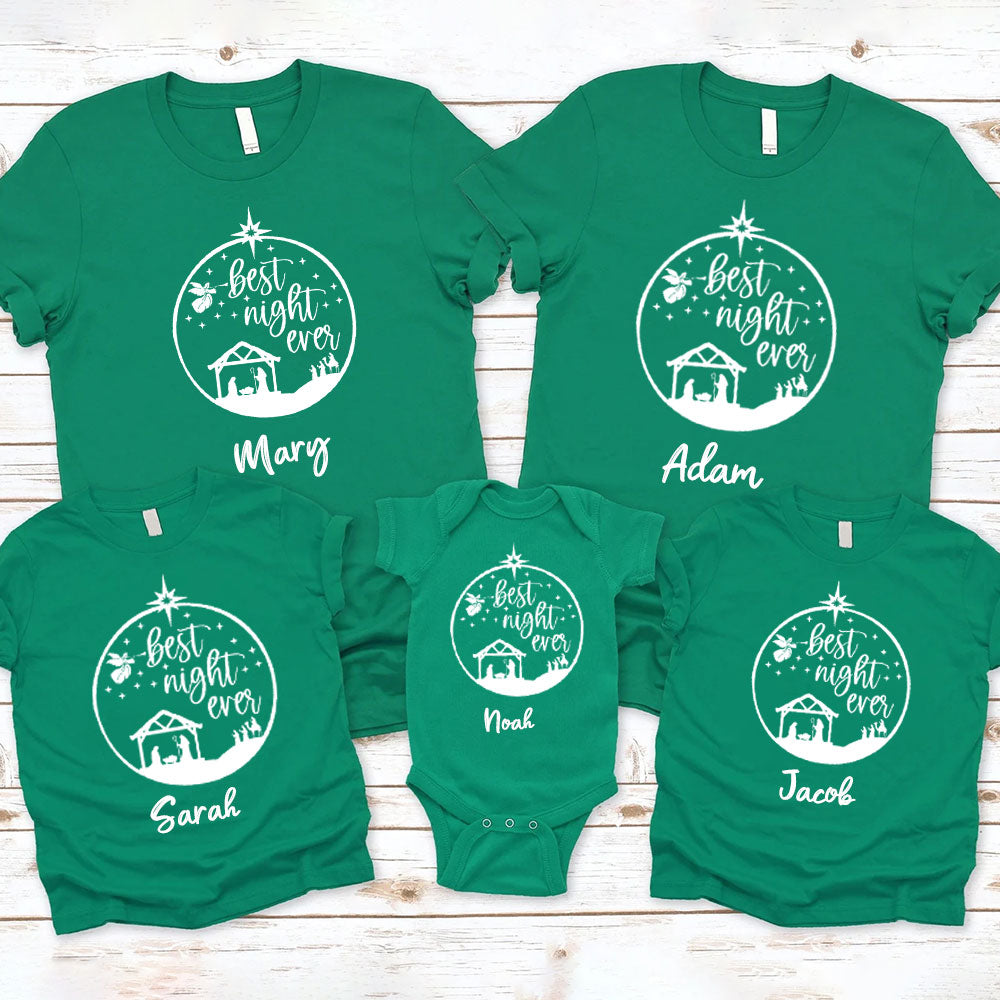 Best Night Ever Christmas Family Matching Shirts