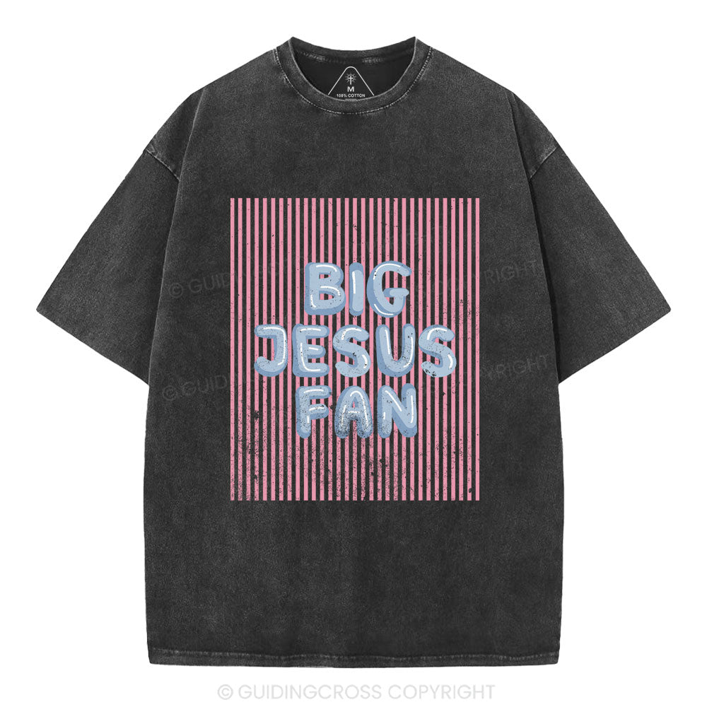 Big Jesus Fan Christian Washed T-Shirt