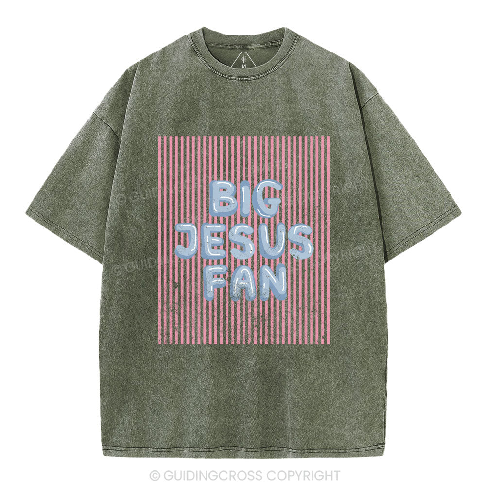 Big Jesus Fan Christian Washed T-Shirt