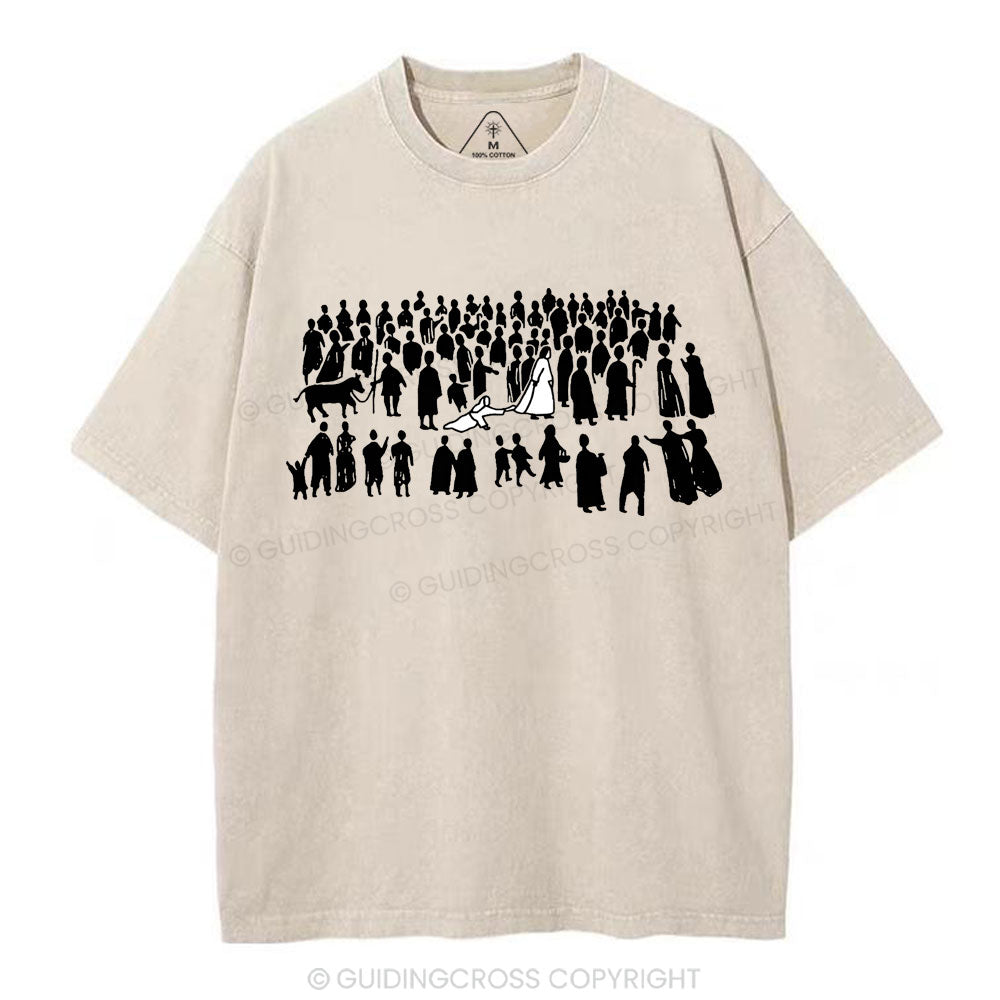 By His Wounds Christian Washed T-Shirt