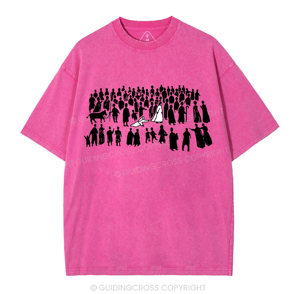 By His Wounds Christian Washed T-Shirt