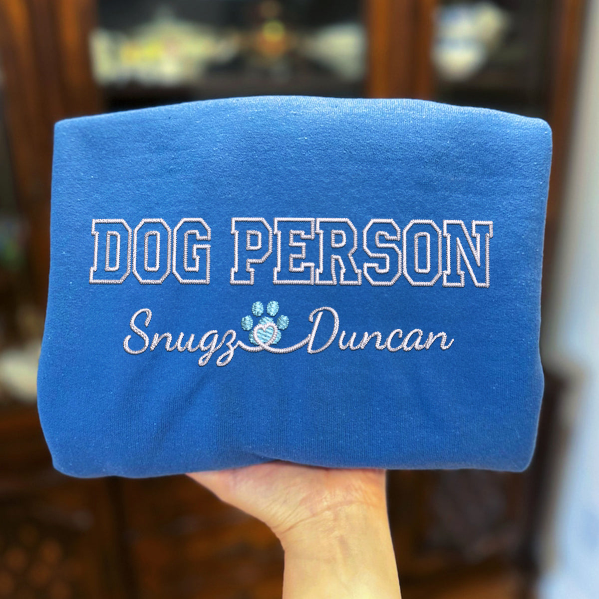 Custom Dog Person With Names Embroidered Hoodie | Gift For Pet Lovers