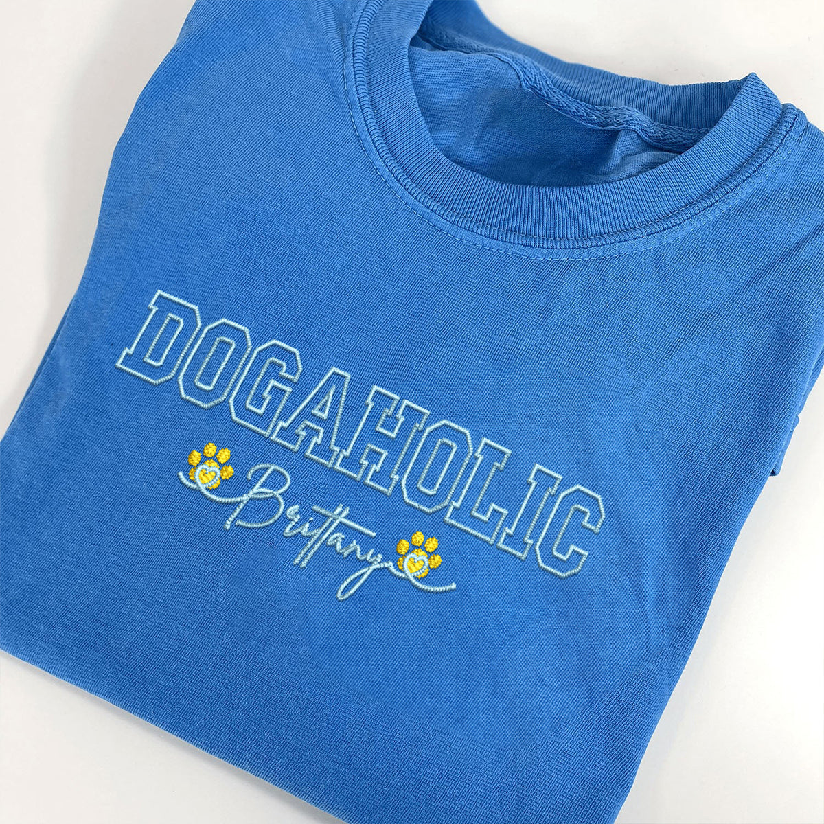 Custom Dogaholic With Names Embroidered T-Shirt | Gift For Pet Lovers