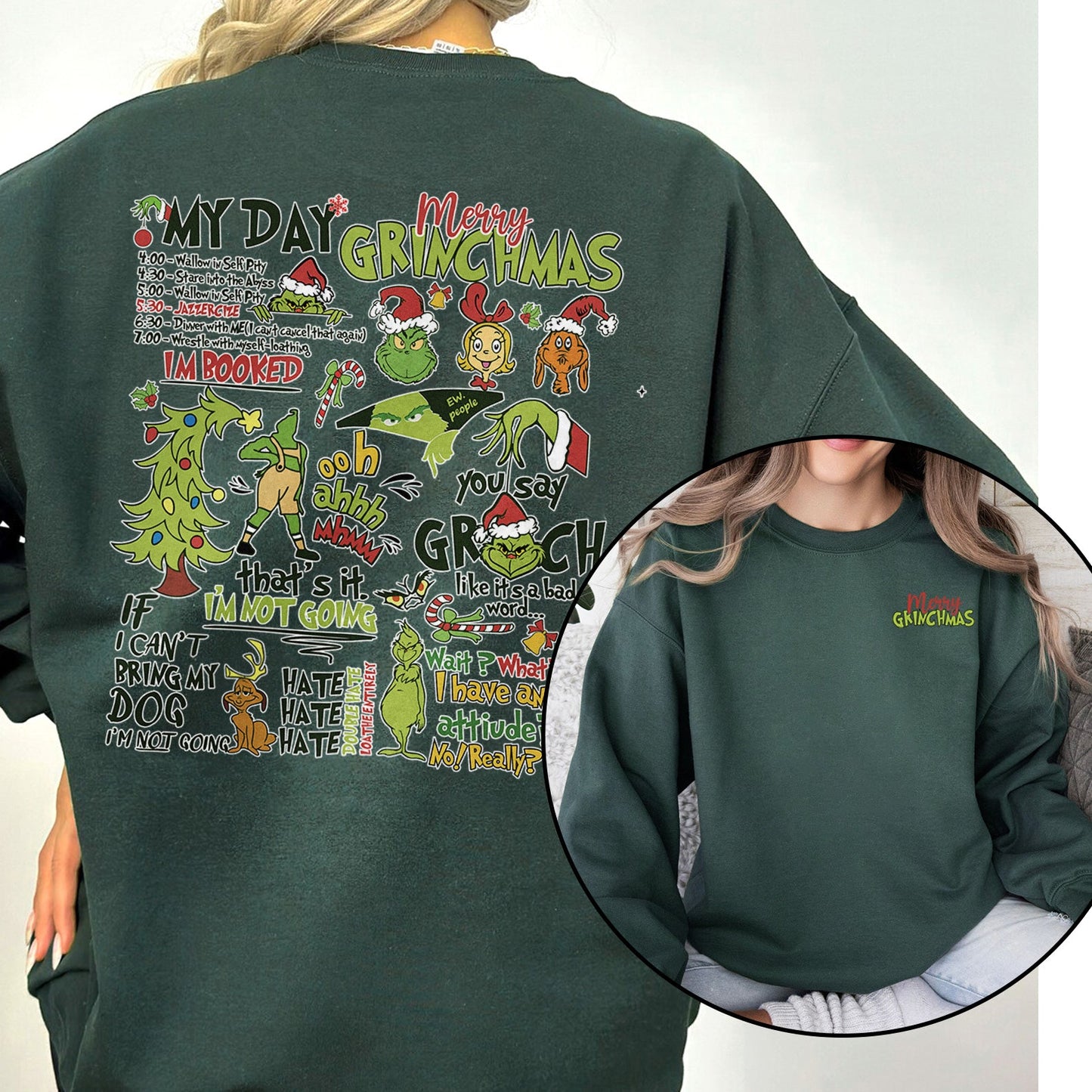 Custom Embroidered My Day Merry Christmas Sweatshirt | Christmas Gifts